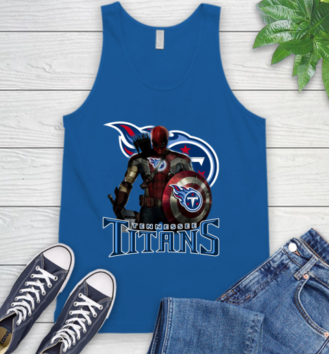 NFL Captain America Thor Spider Man Hawkeye Avengers Endgame Football Tennessee Titans Tank Top 5