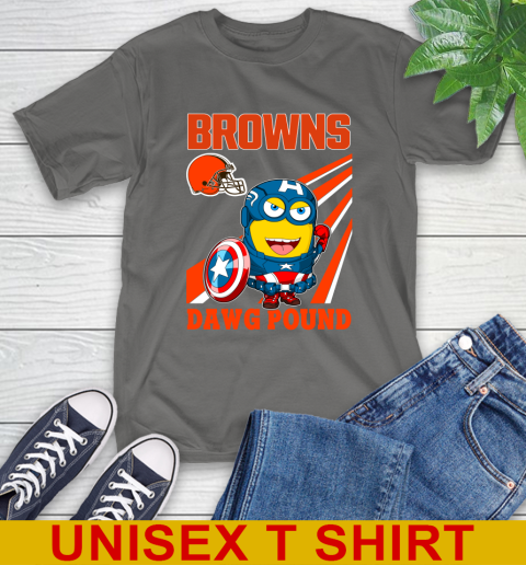NFL Football Cleveland Browns Captain America Marvel Avengers Minion Shirt T-Shirt - Image 11