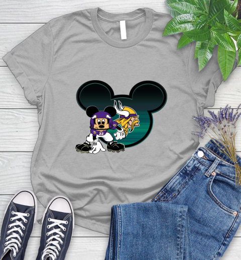 NFL Minnesota Vikings Mickey Mouse Disney Football T Shirt Women's T-Shirt 5