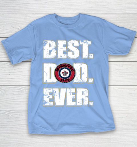 NHL Winnipeg Jets Hockey Best Dad Ever Family Shirt Youth T-Shirt 8