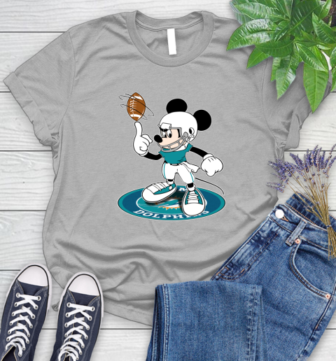NFL Football Miami Dolphins Cheerful Mickey Disney Shirt Women's T-Shirt 5
