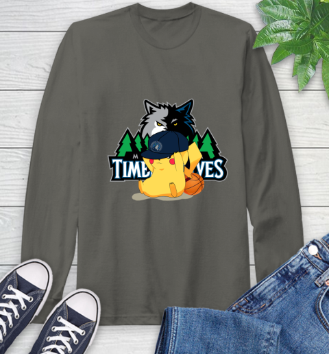 NBA Pikachu Basketball Sports Minnesota Timberwolves Long Sleeve T-Shirt 8