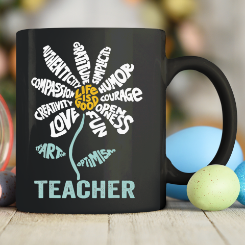Life is good Teacher Daisy T shirt Teach School Sunflower Ceramic Mug 11oz