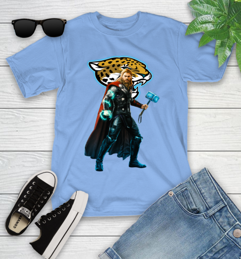 NFL Thor Avengers Endgame Football Jacksonville Jaguars Youth T-Shirt 11