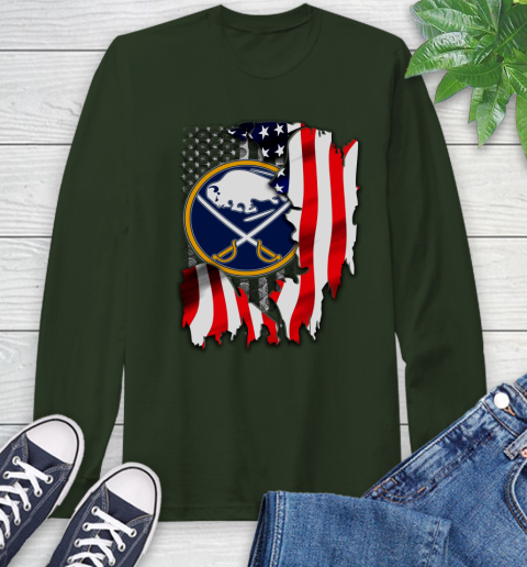 Buffalo Sabres NHL Hockey American Flag Long Sleeve T-Shirt 7