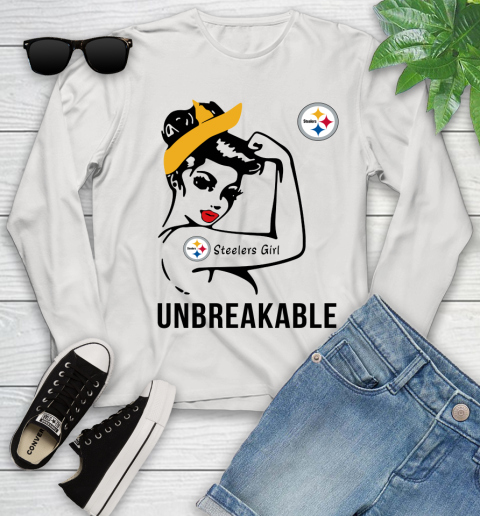NFL Pittsburgh Steelers Girl Unbreakable Football Sports Youth Long Sleeve