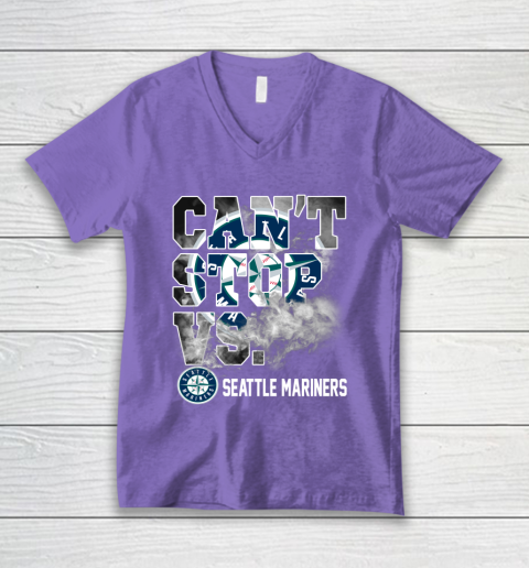 MLB Seattle Mariners Baseball Can't Stop Vs Mariners V-Neck T-Shirt 8