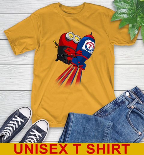 MLB Baseball Texas Rangers Deadpool Minion Marvel Shirt T-Shirt 2