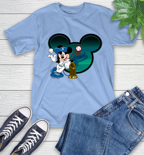 MLB Los Angeles Dodgers The Commissioner's Trophy Mickey Mouse Disney T-Shirt 11