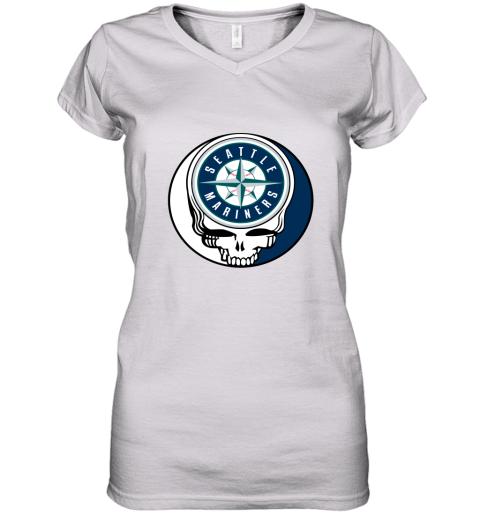 Seattle Mariners The Grateful Dead Baseball MLB Mashup Women's V-Neck T-Shirt