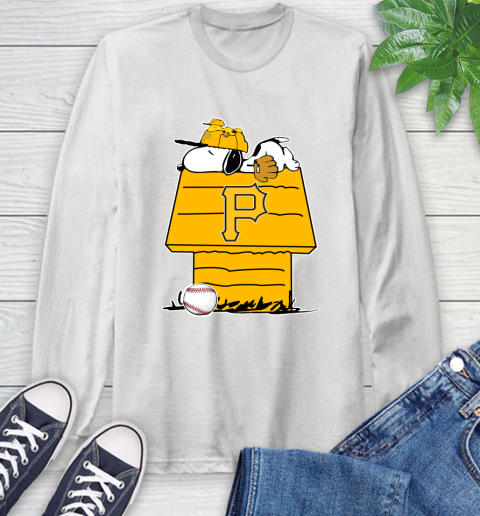 MLB Pittsburgh Pirates Snoopy Woodstock The Peanuts Movie Baseball T Shirt Long Sleeve T-Shirt