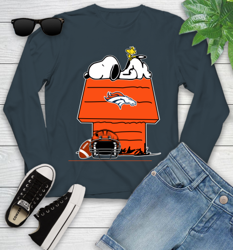Denver Broncos NFL Football Snoopy Woodstock The Peanuts Movie Youth Long Sleeve 8