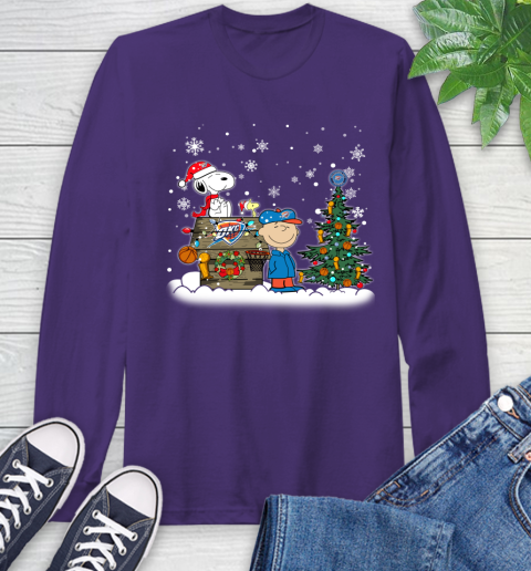 Oklahoma City Thunder NBA Basketball Christmas The Peanuts Movie Snoopy Championship Long Sleeve T-Shirt 5