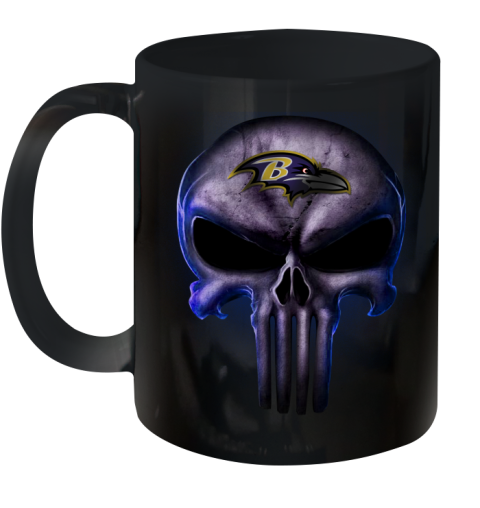 Baltimore Ravens NFL Football Punisher Skull Sports Ceramic Mug 11oz