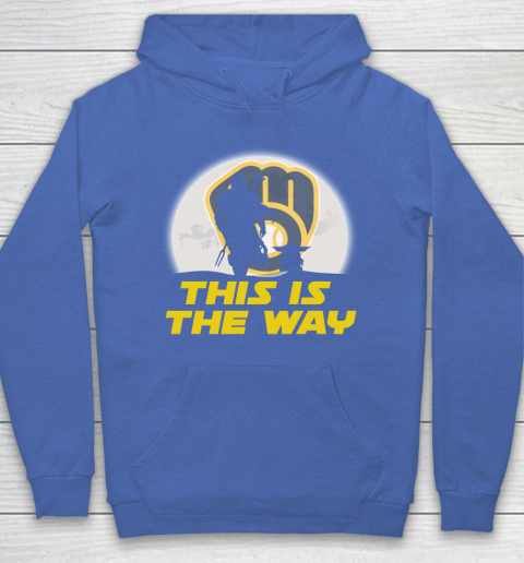 Milwaukee Brewers MLB Baseball Star Wars Yoda And Mandalorian This Is The Way Hoodie 6