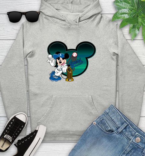 MLB Los Angeles Dodgers The Commissioner's Trophy Mickey Mouse Disney Youth Hoodie