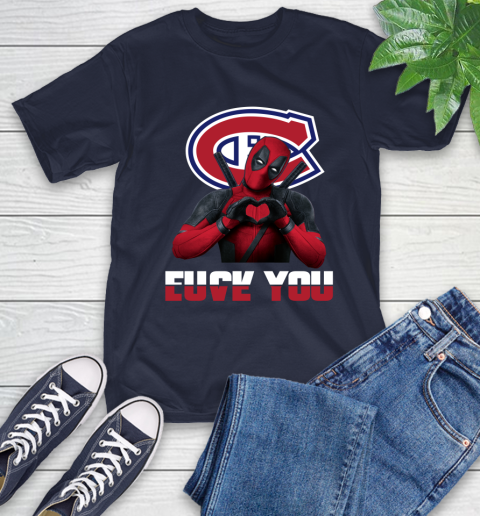 NHL Montreal Canadiens Deadpool Love You Fuck You Hockey Sports T-Shirt 3