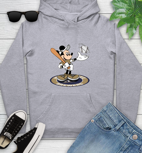 MLB Baseball Milwaukee Brewers Cheerful Mickey Disney Shirt Youth Hoodie 6