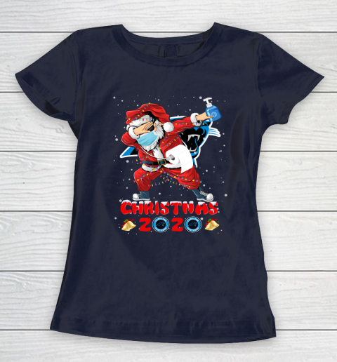 Carolina Panthers Funny Santa Claus Dabbing Christmas 2020 NFL Women's T-Shirt 2
