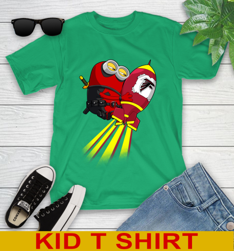 NFL Football Atlanta Falcons Deadpool Minion Marvel Shirt Youth T-Shirt 7