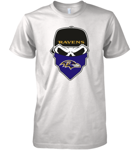 Baltimore Ravens Skull Premium Men's T-Shirt