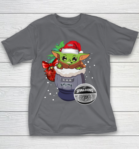 San Antonio Spurs Christmas Baby Yoda Star Wars Funny Happy NBA Youth T-Shirt 7