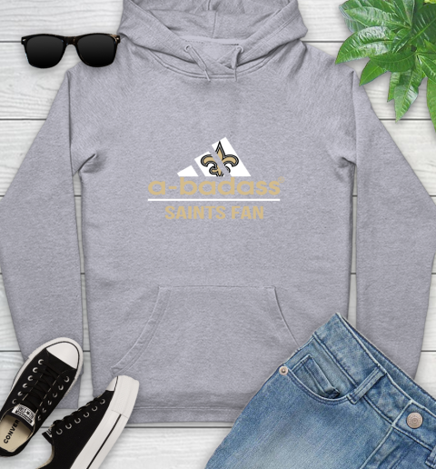 NFL A Badass New Orleans Saints Fan Adidas Football Sports Youth Hoodie 6