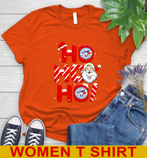 Toronto Blue Jays MLB Baseball Ho Ho Ho Santa Claus Merry Christmas Shirt Women's T-Shirt 3