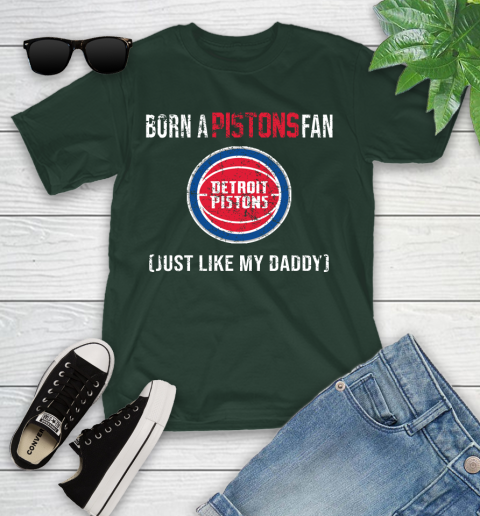 NBA Detroit Pistons Loyal Fan Just Like My Daddy Basketball Shirt Youth T-Shirt 4