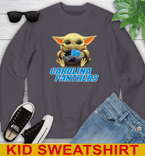 NFL Football Carolina Panthers Baby Yoda Star Wars Shirt Youth Sweatshirt 6