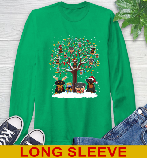 Rottweiler dog pet lover light christmas tree shirt 203