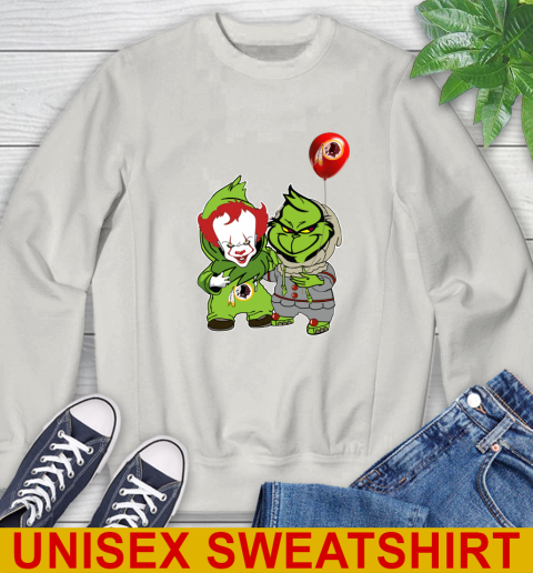 Washington Redskins Baby Pennywise Grinch Christmas NFL Football Sweatshirt 12