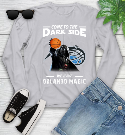 NBA Come To The Dark Side We Have Orlando Magic Star Wars Darth Vader Basketball Youth Long Sleeve 5