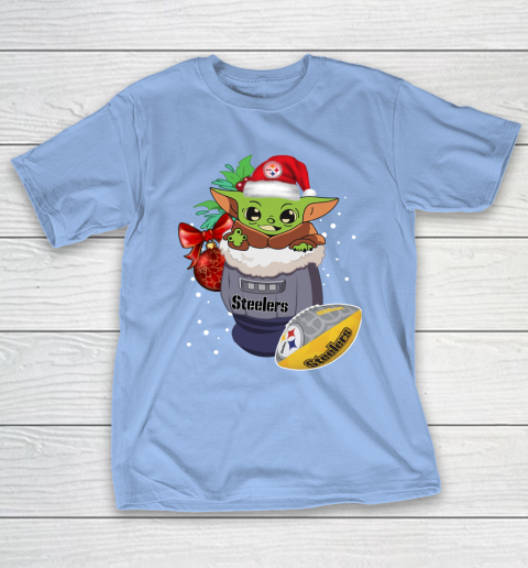 Pittsburgh Steelers Christmas Baby Yoda Star Wars Funny Happy NFL T-Shirt 11
