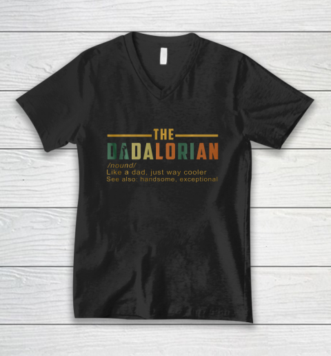 The Dadalorian Like A Dad Just Way Cooler Gift V-Neck T-Shirt