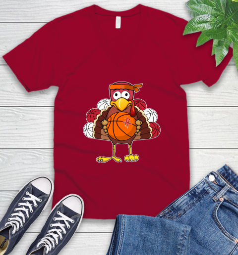 Houston Rockets Turkey thanksgiving day V-Neck T-Shirt 8