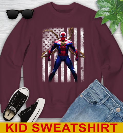 MLB Baseball Pittsburgh Pirates Spider Man Avengers Marvel American Flag Shirt Youth Sweatshirt