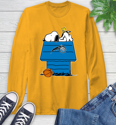 Orlando Magic NBA Basketball Snoopy Woodstock The Peanuts Movie Long Sleeve T-Shirt 3
