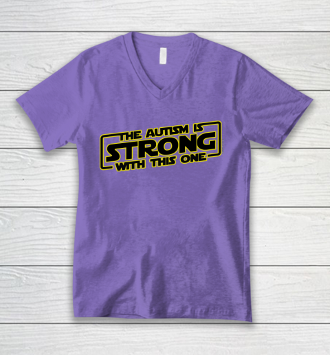 The Autism Is Strong With This One Autism Awareness V-Neck T-Shirt 8