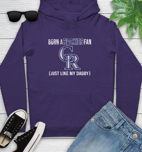 MLB Baseball Colorado Rockies Loyal Fan Just Like My Daddy Shirt Youth Hoodie 5