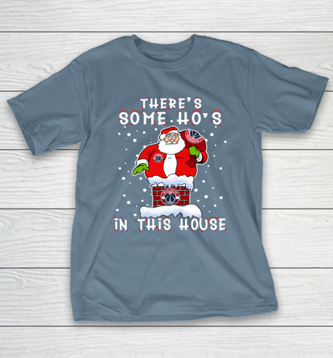 Washington Wizards Christmas There Is Some Hos In This House Santa Stuck In The Chimney NBA T-Shirt 6