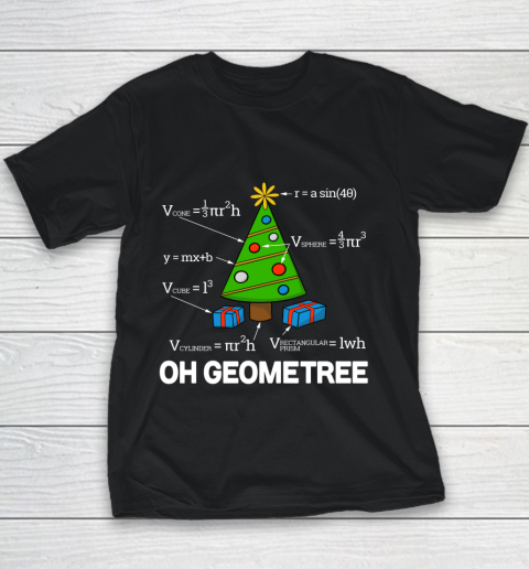 Funny Math Geometry Christmas Tree Teacher Youth T-Shirt