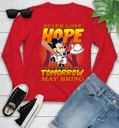 New York Yankees MLB Baseball Mickey Disney Never Lose Hope Youth Long Sleeve 11