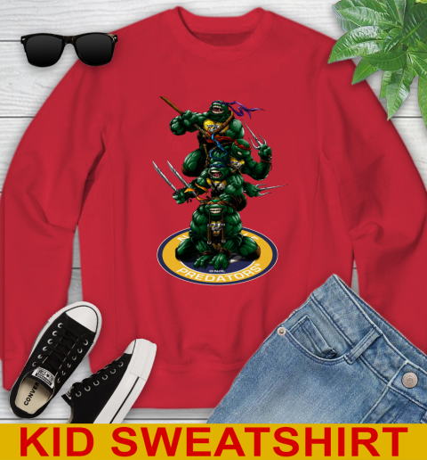 NHL Hockey Nashville Predators Teenage Mutant Ninja Turtles Shirt Youth Sweatshirt 8