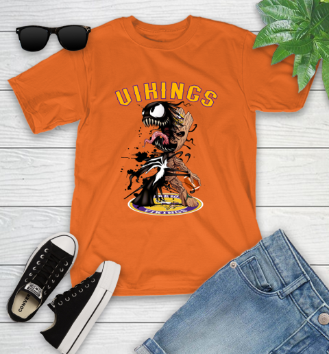 NFL Minnesota Vikings Football Venom Groot Guardians Of The Galaxy Youth T-Shirt 7
