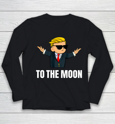 Wall Street Bets Mascot Meme Stonks Tendies To The Moon Youth Long Sleeve