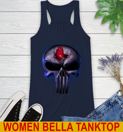 Boston Red Sox MLB Baseball Punisher Skull Sports Racerback Tank 9