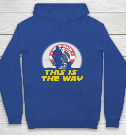Washington Wizards NBA Basketball Star Wars Yoda And Mandalorian This Is The Way Youth Hoodie 6