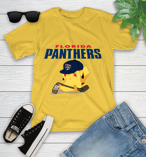 NHL Pikachu Hockey Sports Florida Panthers Youth T-Shirt 8
