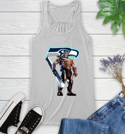 NFL Thanos Gauntlet Avengers Endgame Football Seattle Seahawks Racerback Tank